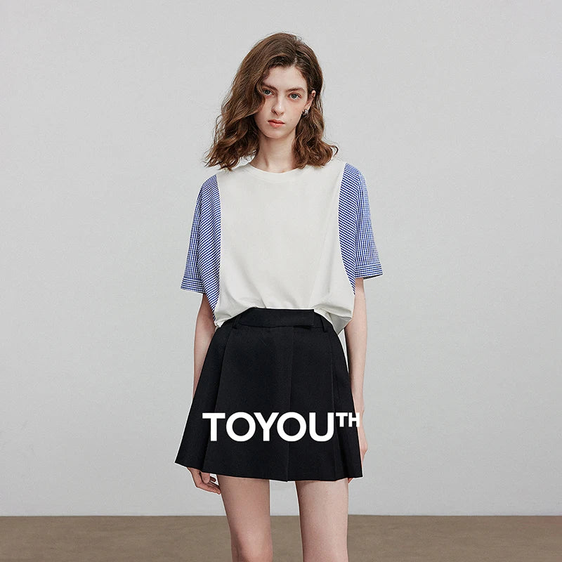 Camiseta Feminina de Liocel com Patchwork