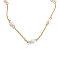 Colar Feminino Gota com Pérola em Aço Inoxidável 15 YH2003A Gold