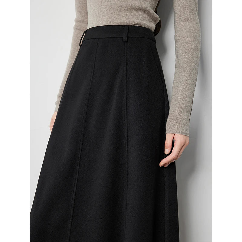 Saia Midi Feminina de Inverno Evasê