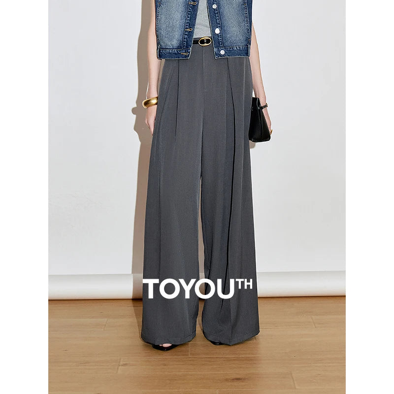 Calça Alfaiataria Feminina Wide Leg com Pregas