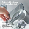 Suction Cup Soap Dish Box For Bathroom Shower Soap Holder with Drain Portable Leaf Shape Toilet Laundry Soap Rack Tray For Basin