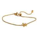 Yhpup Hot Style Stainless Steel Zirconia Flower Pendant Necklace Bracelet Bangle Earrings 18K Plated Golden Versatile Jewelry YH5519A G-Bracelet