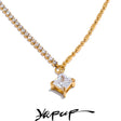 Colar Feminino Quadrado com Zircônia em Aço 316L