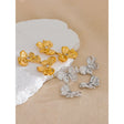 Brinco Pendente Flor com Laço e Zircônia