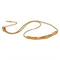 Yhpup New Stainless Steel Chain Cast Pendant Waterproof Clavicle Necklace Women 18K Gold PVD Plated Collar Jewelry High Quality YH889A Gold