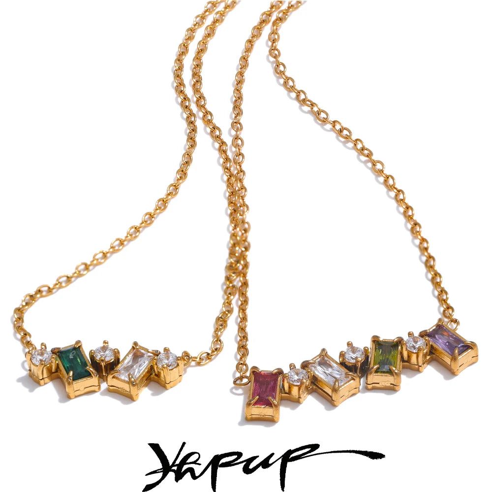 Colar Feminino Estrela com Zircônias Coloridas em Aço Inoxidável 2