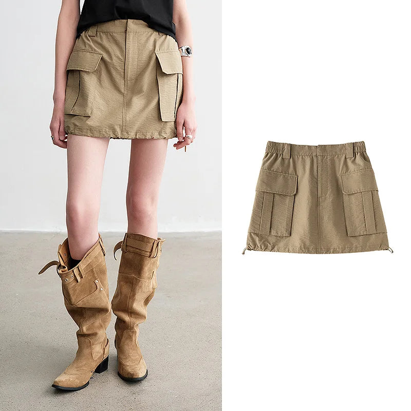 Saia Curta Feminina Cargo Texturizada