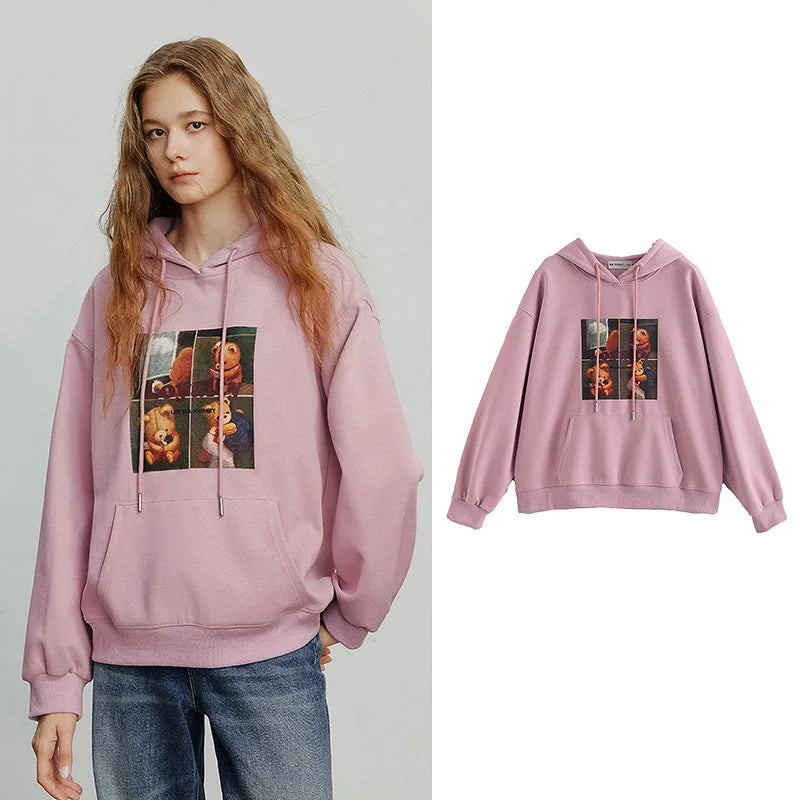 Moletom Feminino com Capuz e Estampa de Urso