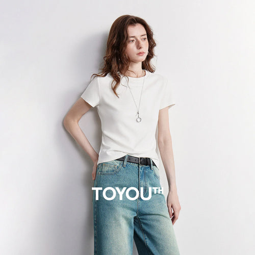 Camiseta Feminina Cropped Slim de Algodão