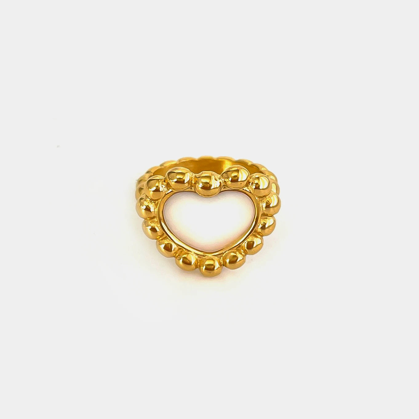 Anel com Madrepérola em Formas Orgânicas e Banho Ouro 18K