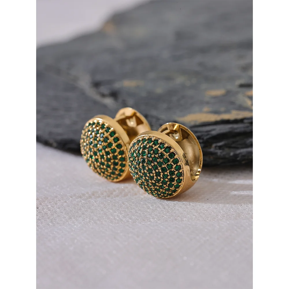 Brinco de Argola Redonda com Zircônias Coloridas