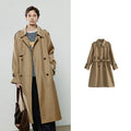 Trench Coat Feminino Midi com Abotoamento Duplo dark brown