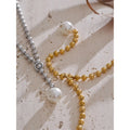 Colar Feminino Redondo com Pérola em Aço Inoxidável 6