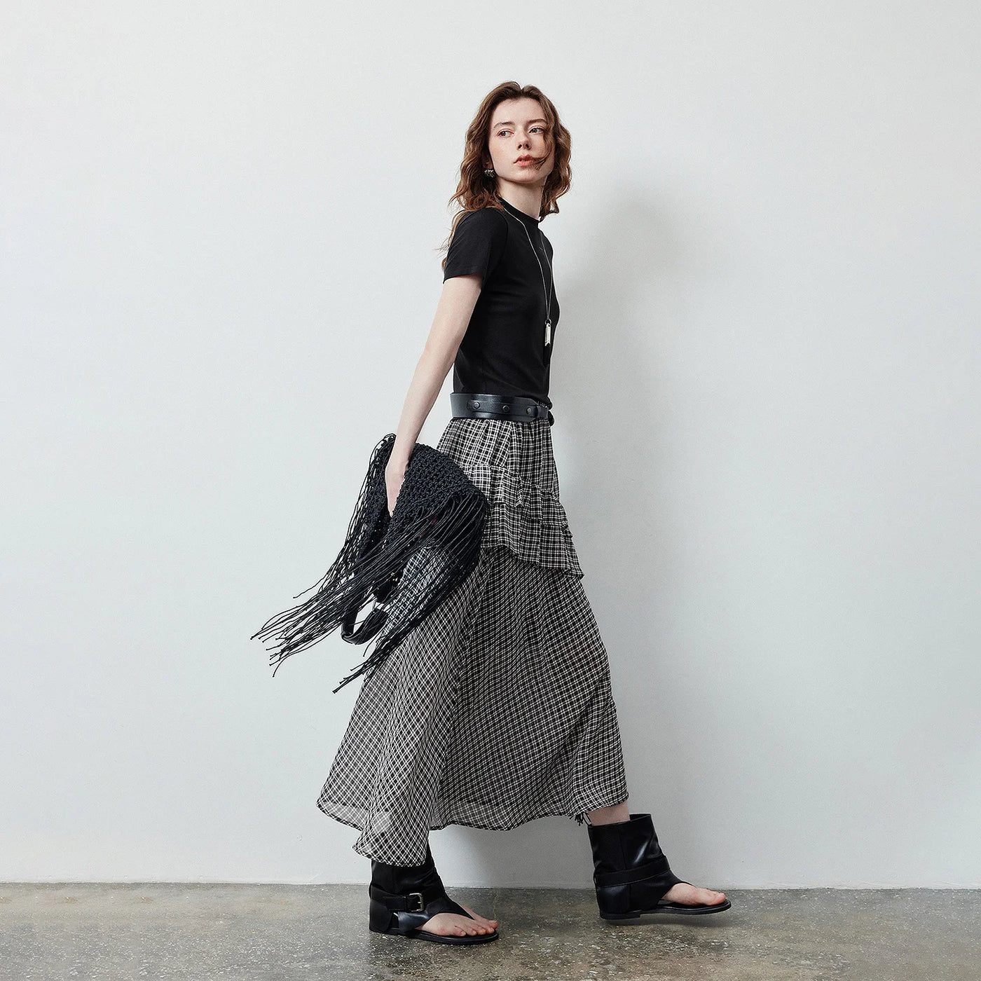 Camiseta Feminina de Acetato Slim Cropped