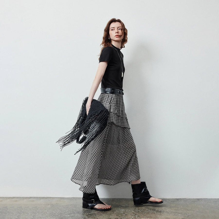 Camiseta Feminina de Acetato Slim Cropped