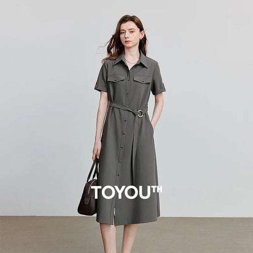 Vestido Chemise Midi com Cinto