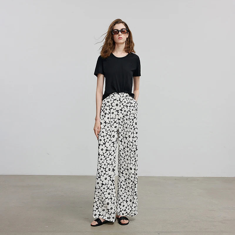 Calça Feminina Wide Leg Reta de Verão