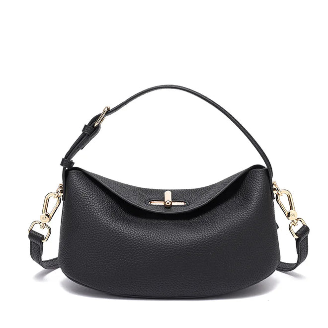 Bolsa pequena feminina de couro legítimo minimalista transversal de ombro