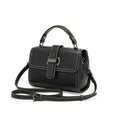 Bolsa feminina pequena de couro legítimo transversal quadrada com alça única