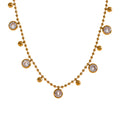 Conjunto Colar e Pulseira Gota com Zircônia em Aço Inoxidável Branco