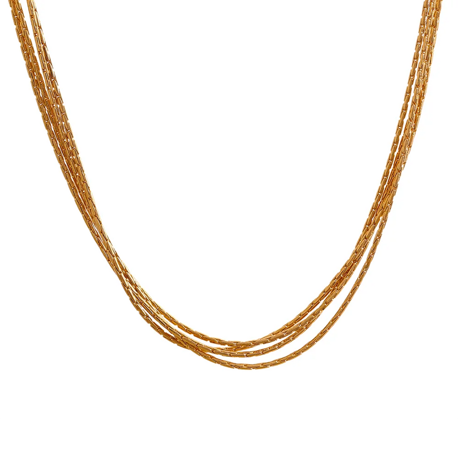 Colar Feminino de Camadas Gota em Aço Inoxidável Único