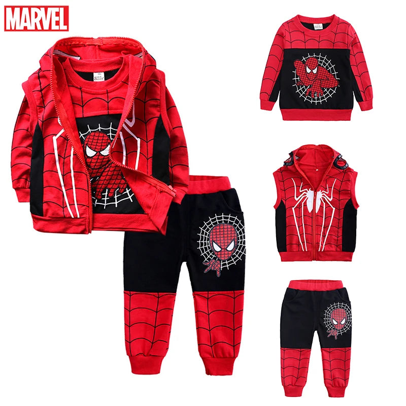 Conjunto Infantil Moletom + Colete + Calça Homem Aranha