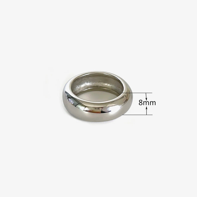 Anel Polido 8 mm e 10 mm com Banho Ouro 18K