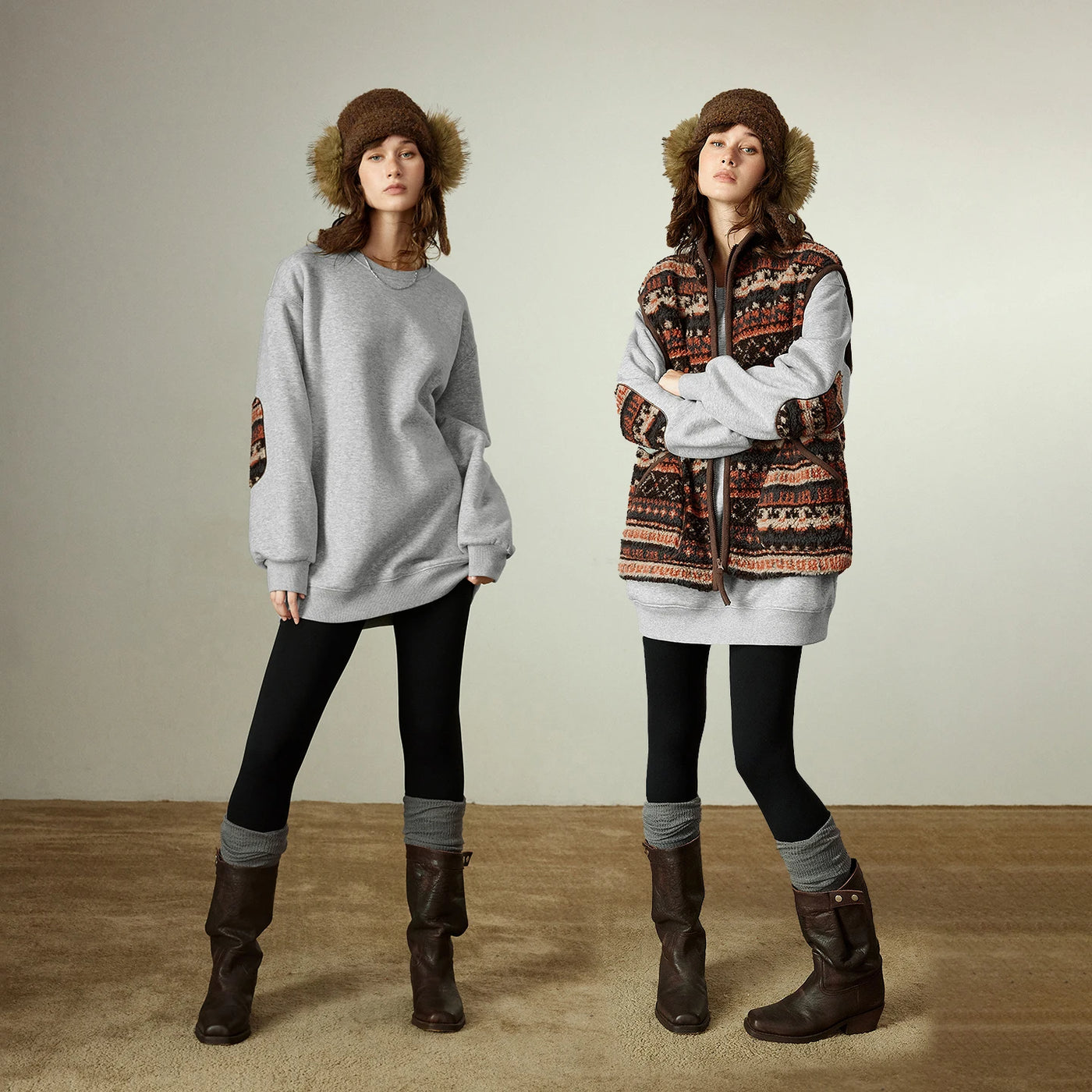 Moletom Feminino Forrado com Aplique Fair Isle