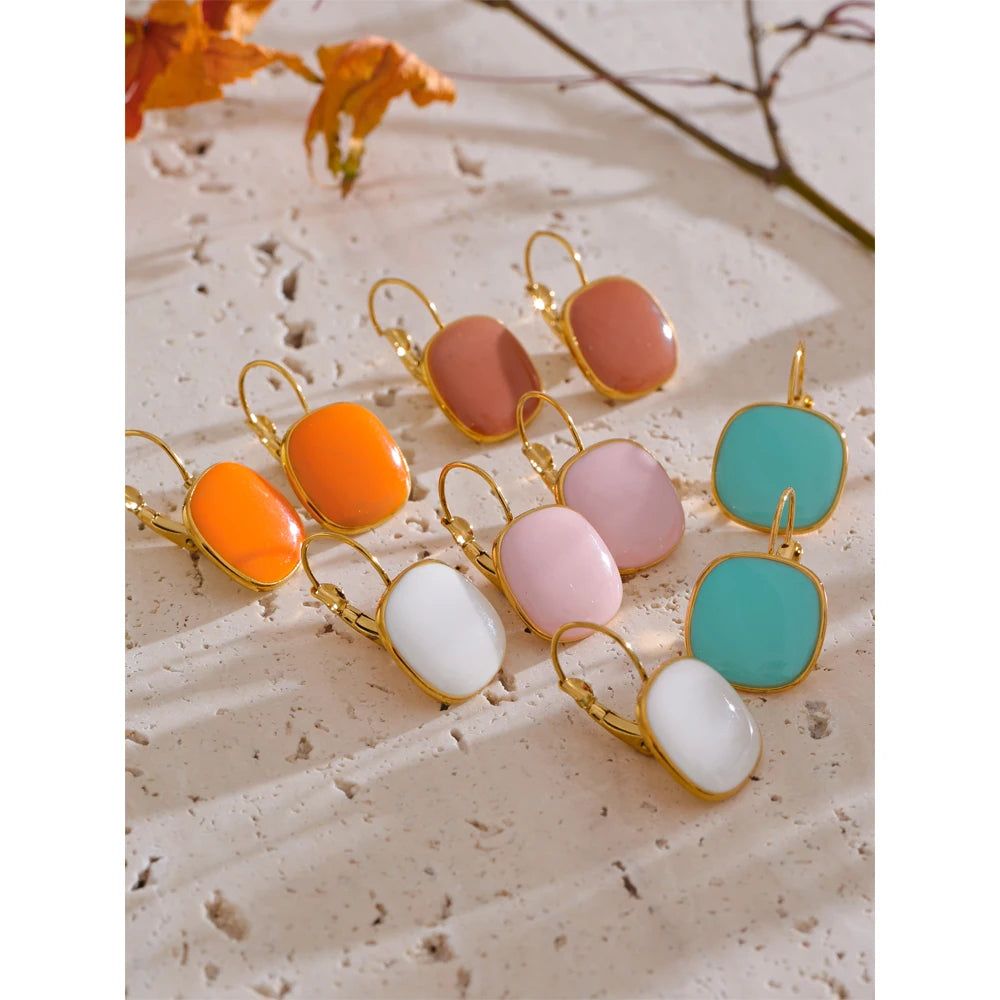 Brinco de Argola Quadrada Candy Color