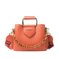 Bolsa Mini Bucket Feminina de Couro PU com Alça de Mão e Transversal