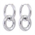 Yhpup Stainless Steel Round Hollow Drop Hoop Earrings Charm Metal 18K PVD Plated Waterproof High Quality Daily Jewelry Gift