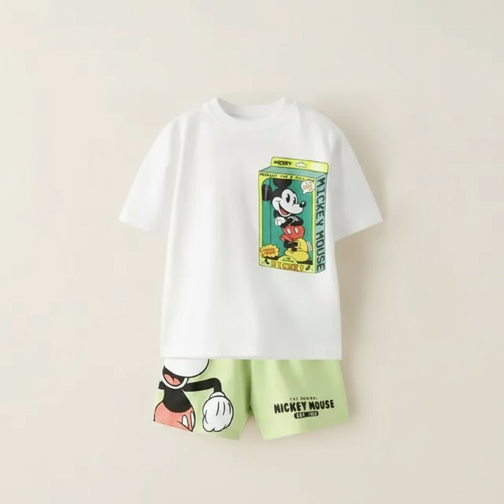 Conjunto Masculino Premium Infantil Mickey Mouse Camisa + Short