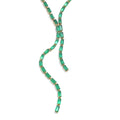 Colar Feminino Gota com Zircônias Coloridas em Aço Inoxidável Verde