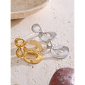 Yhpup Glossy Metal Daily Unusual Earrings Waterproof Personalized Stainless Steel Geometric Popular Jewelry Accessories