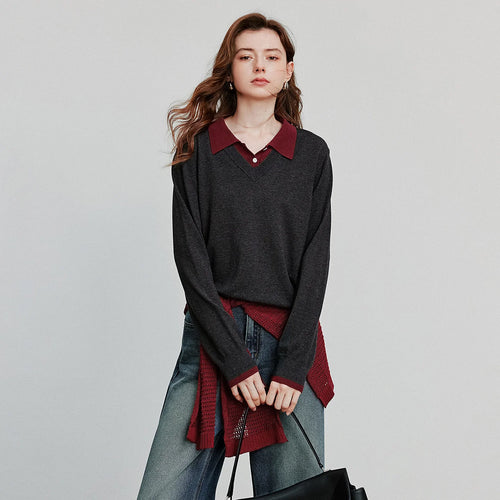 Blusa de Tricô com Liocel e Efeito Camisaria