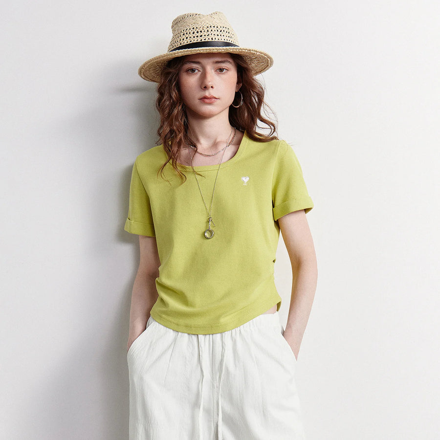 Blusa Feminina Cropped com Decote Quadrado e Cintura Marcada