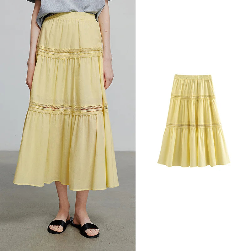 Saia Midi Feminina Evasê