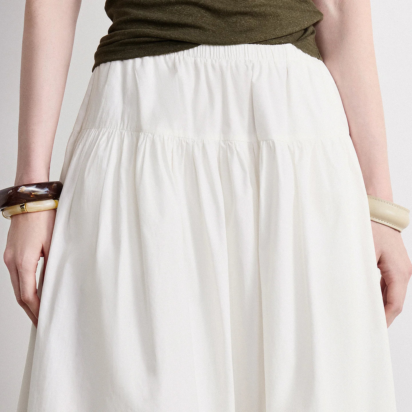 Saia Midi Feminina Patchwork Rodada