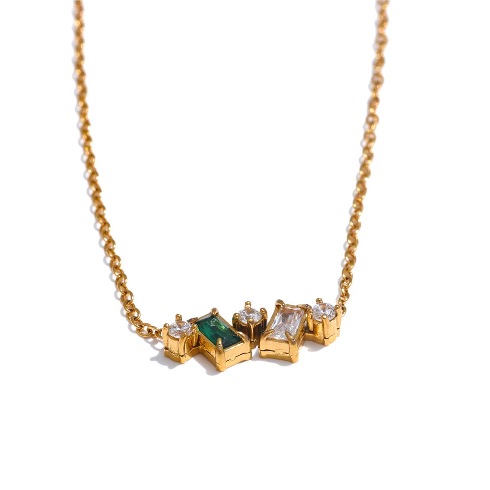 Colar Feminino Estrela com Zircônias Coloridas em Aço Inoxidável 2 Único