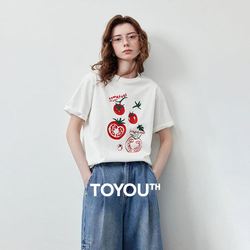 Camiseta Feminina Antibacteriana com Estampa Tomate