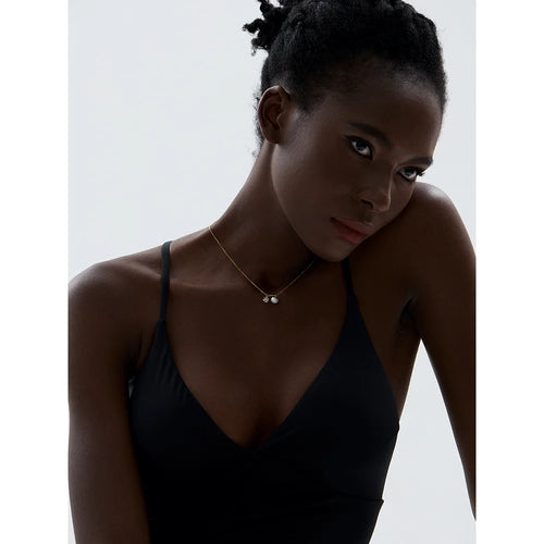 Colar Feminino Gota com Pérola em Aço Inoxidável 13
