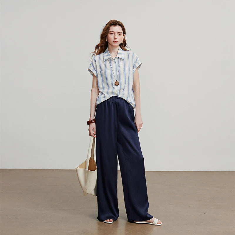 Calça Feminina Wide Leg Reta Longa