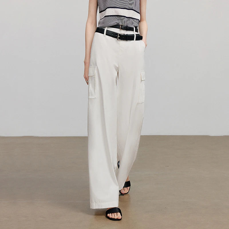 Calça Wide Leg Feminina de Algodão e Liocel