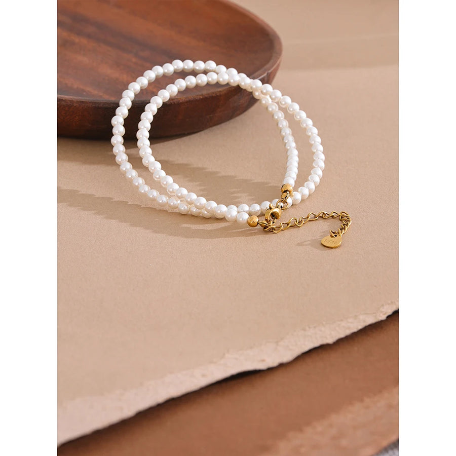 Colar Feminino Gota com Pérola em Aço Inoxidável 8