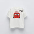 Camisa McQueen Infantil Masculina Tamanhos de 9 meses à 7 anos Branco