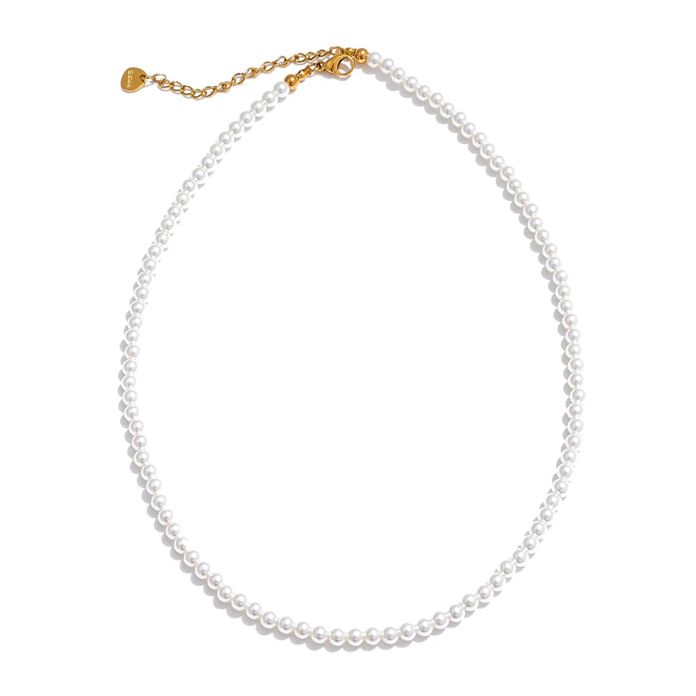 Colar Feminino Gota com Pérola em Aço Inoxidável 8 YH3955A 4mm