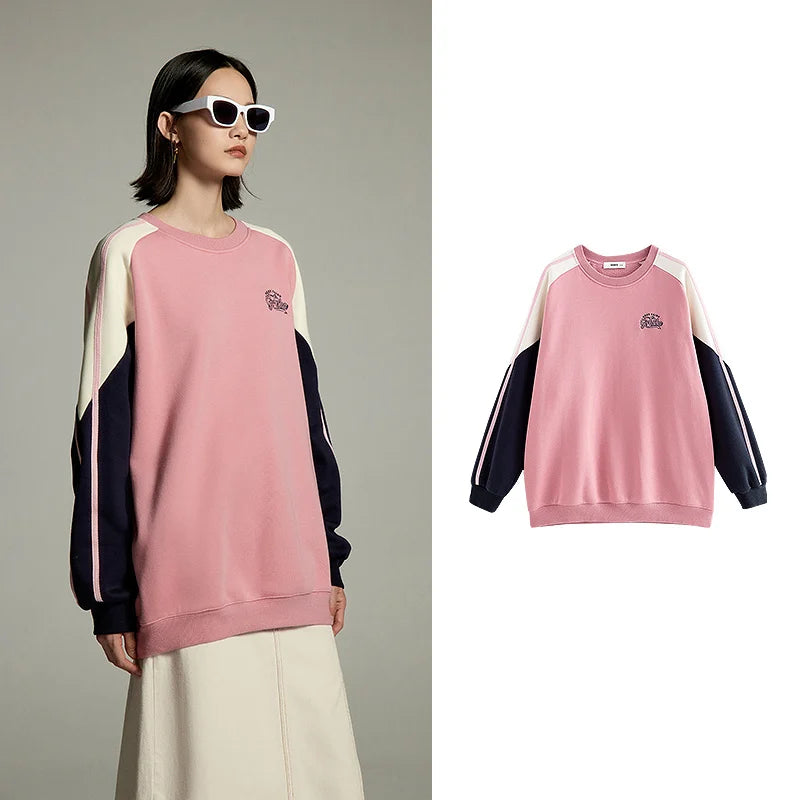 Moletom Feminino Esportivo com Costuras Contrastantes