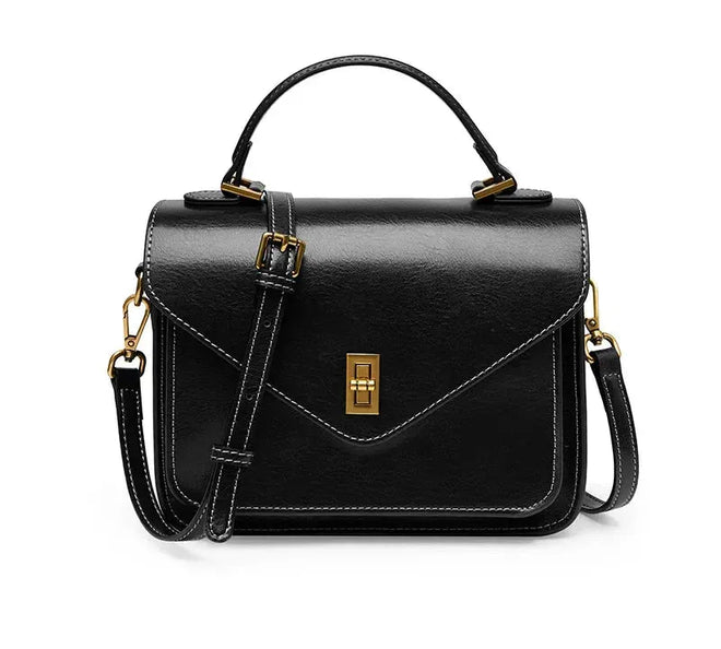 Bolsa feminina de couro legítimo vintage pequena verde 2025 estilo carteiro