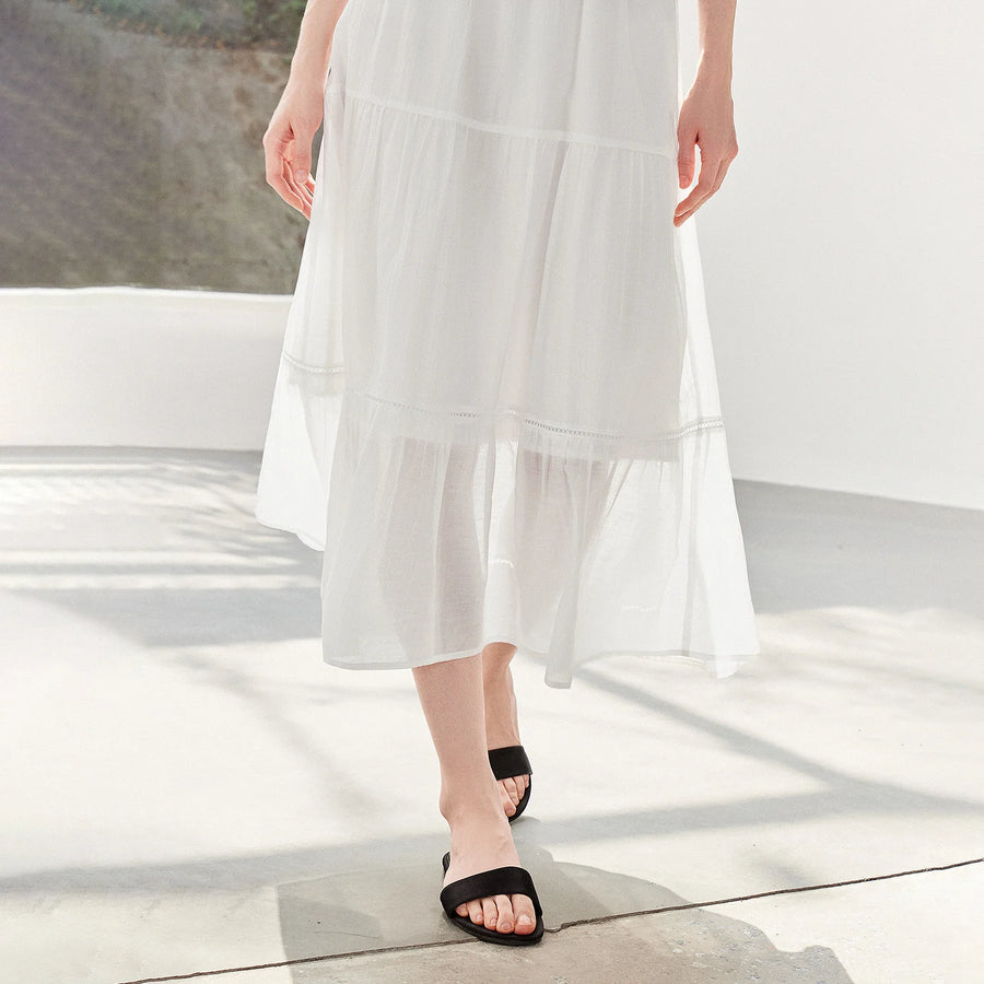 Saia Midi Feminina Patchwork Texturizada