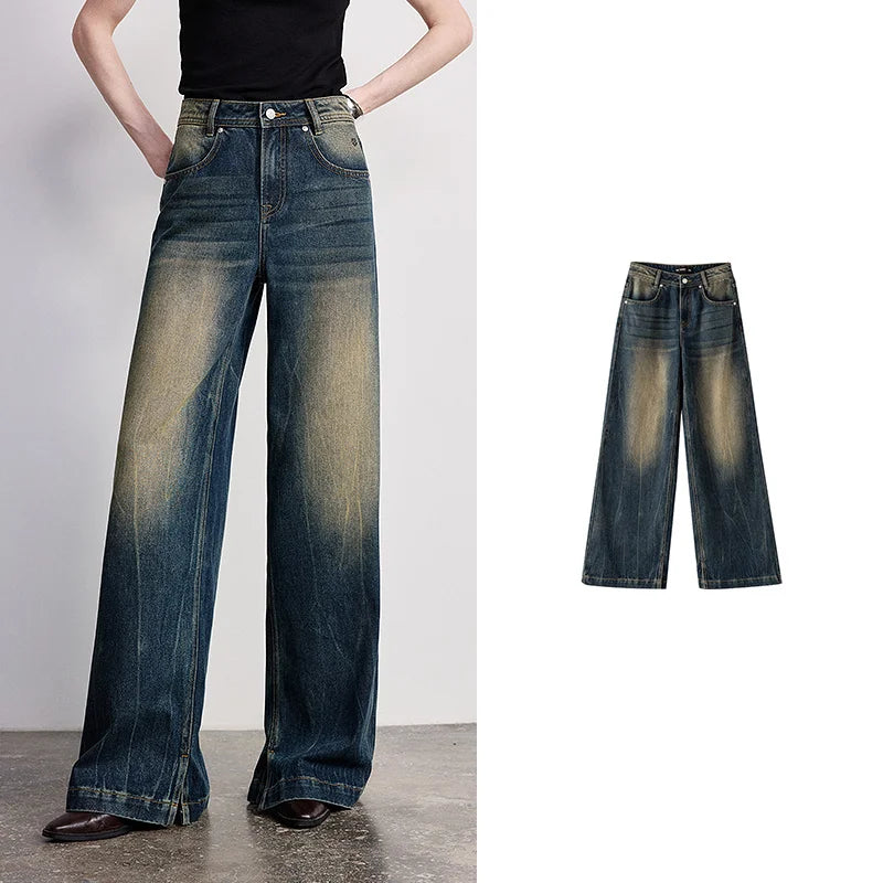 Calça Jeans Feminina Wide Leg com Acetato